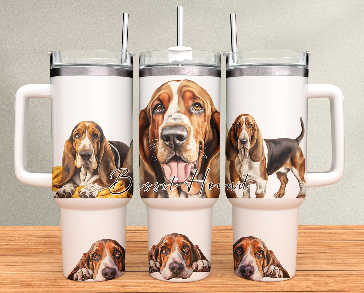 40oz Tumbler - Basset hound