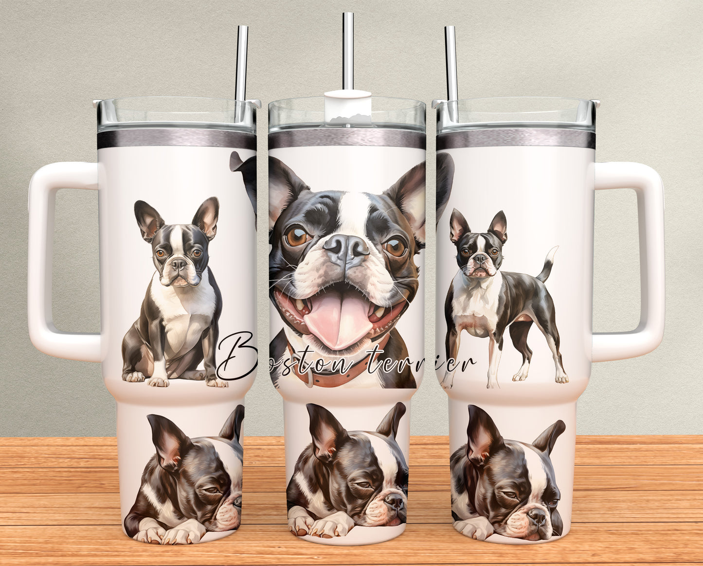 40oz Tumbler - Boston Terrier