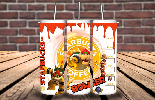 20oz Tumbler - Bowser inspired - Personalised With name