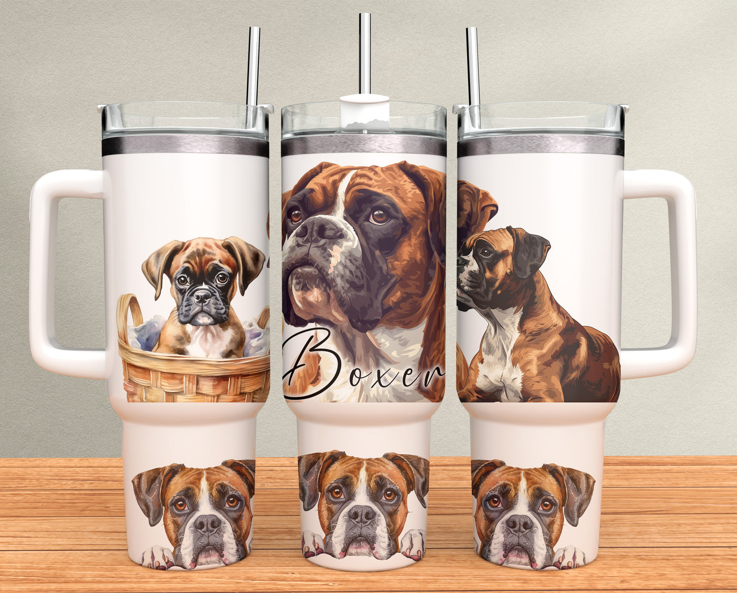 40oz Tumbler -Boxer Dog Design