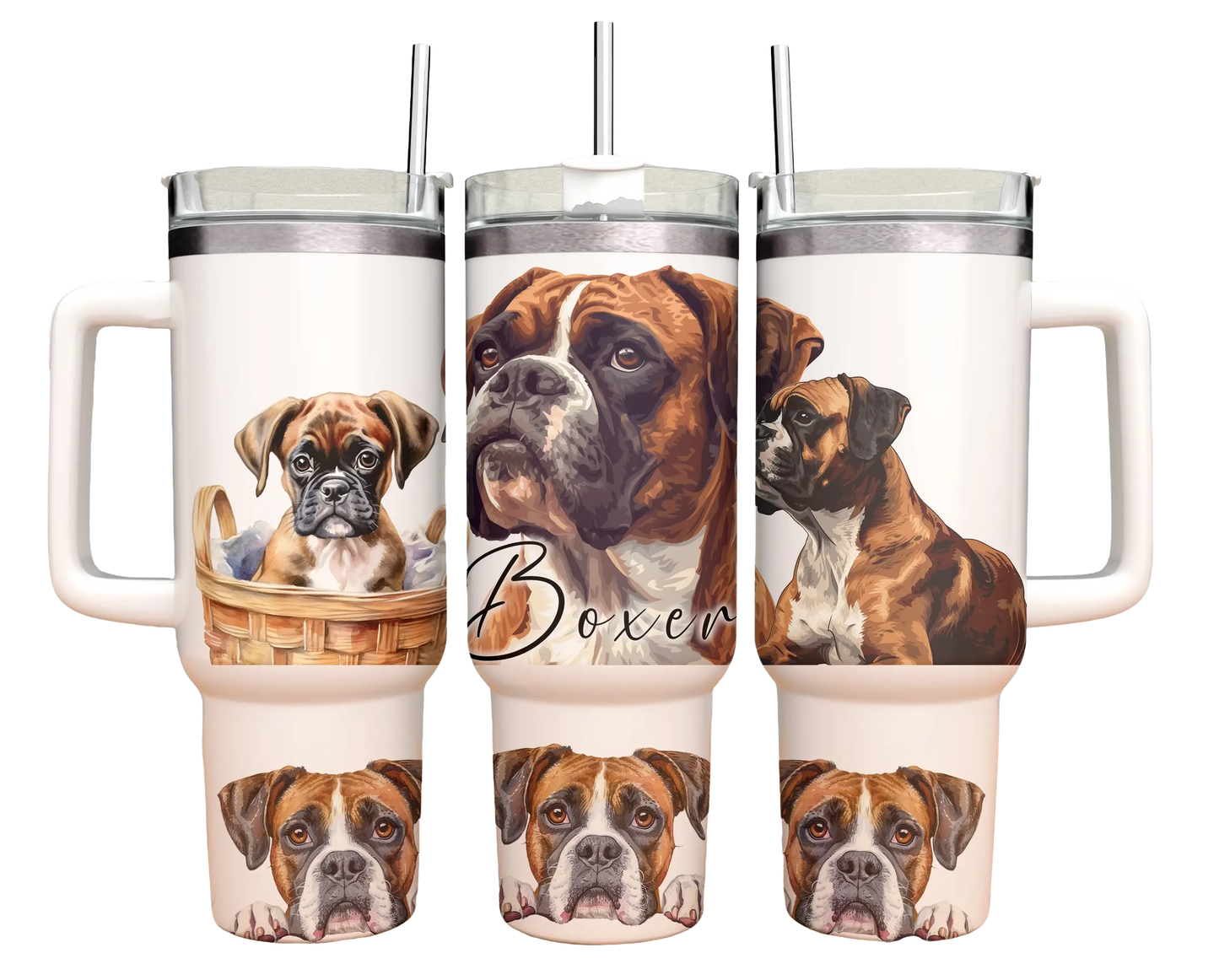 40oz Tumbler -Boxer Dog Design