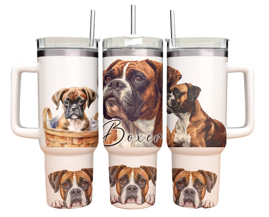 40oz Tumbler -Boxer Dog Design