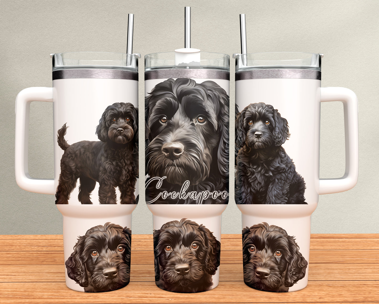 40oz Tumbler - Cockapoo black