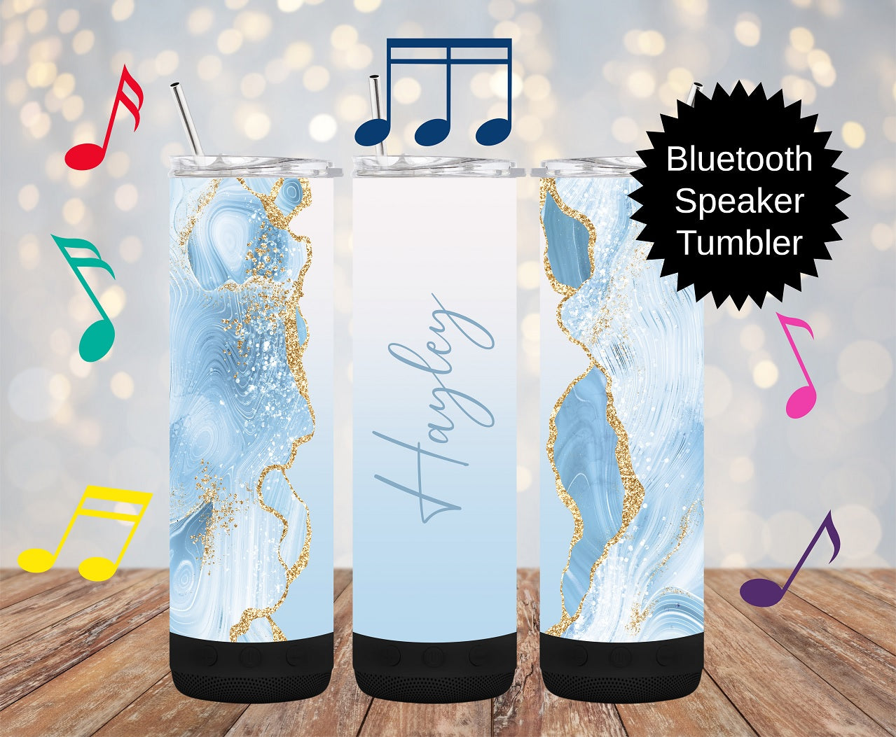 20oz Bluetooth Speaker Tumbler -Add Name Designs - Personalised