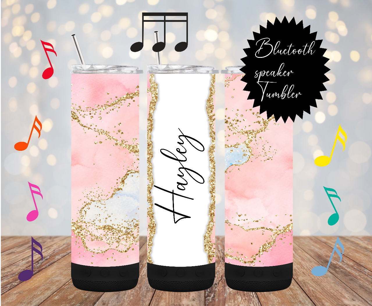 20oz Bluetooth Speaker Tumbler -Add Name Designs - Personalised