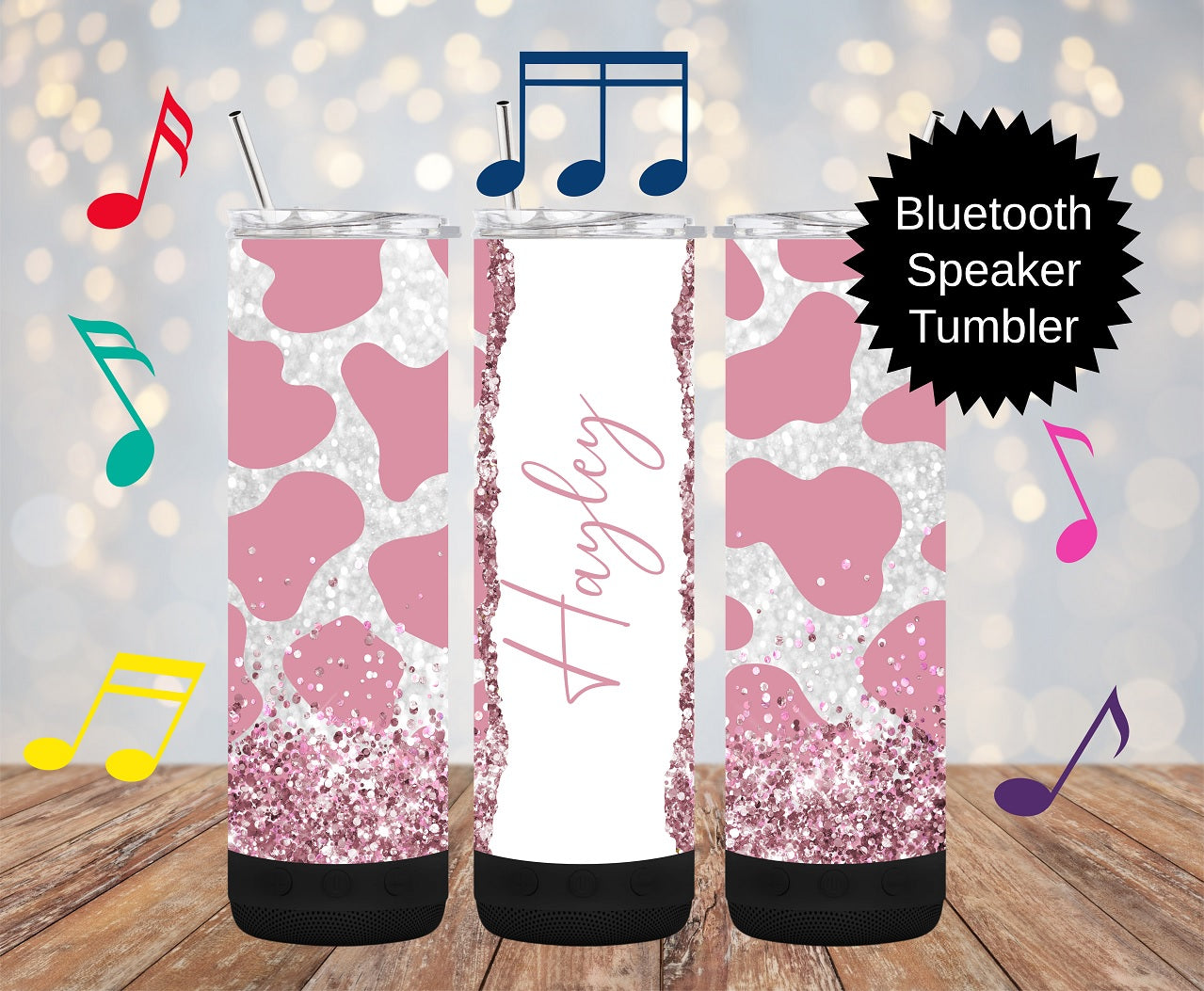 20oz Bluetooth Speaker Tumbler -Add Name Designs - Personalised