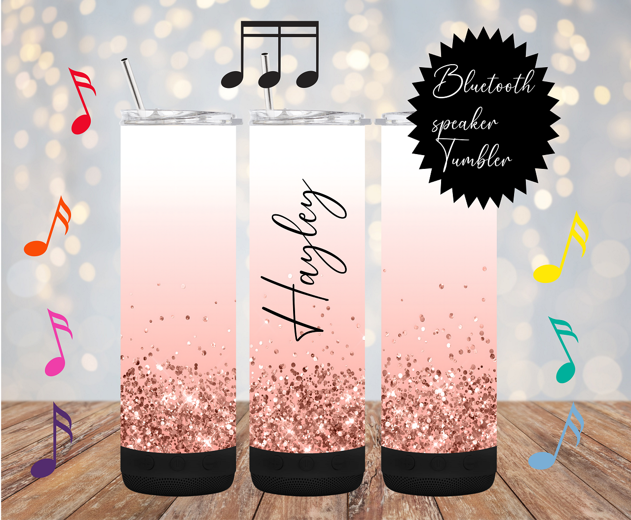 20oz Bluetooth Speaker Tumbler -Add Name Designs - Personalised