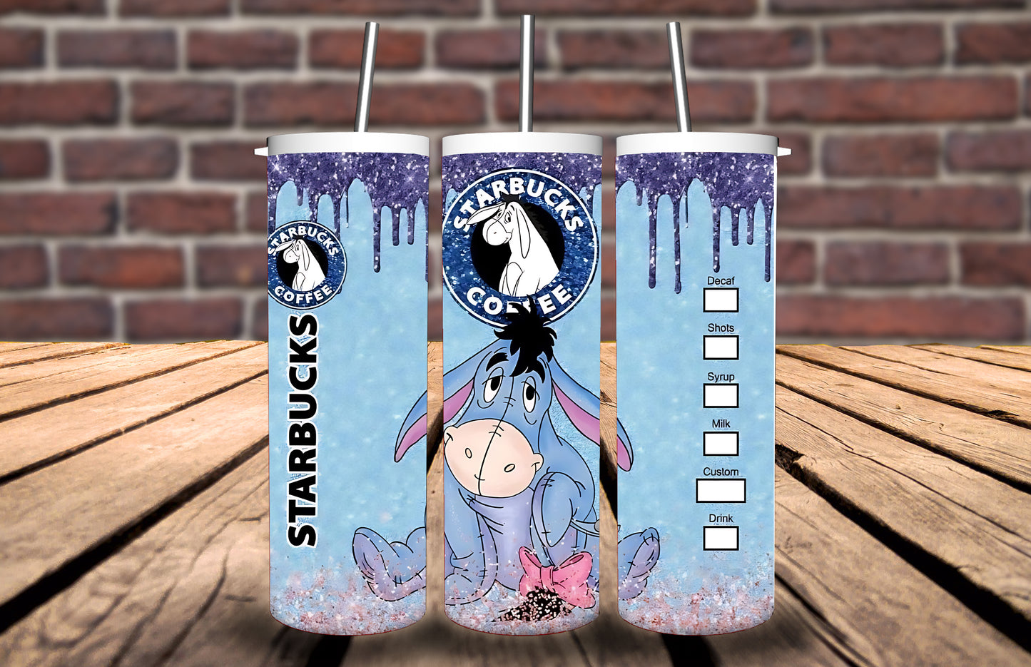 20oz Tumbler - Eeyore Donkey inspired - Personalise with name