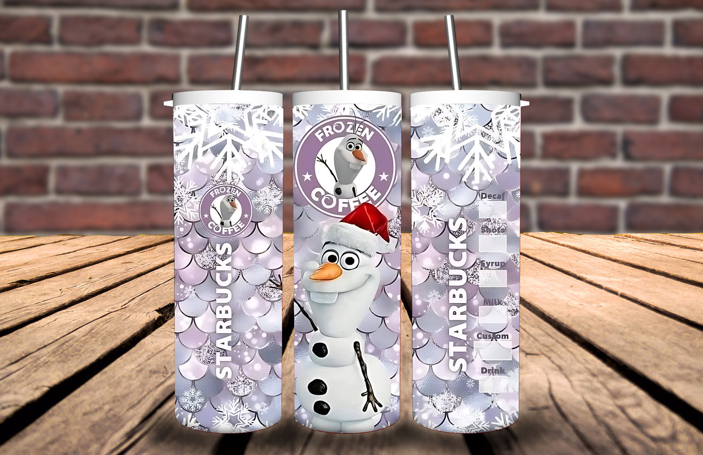 20oz Tumbler - Frozen Characters inspired - Personalise with name