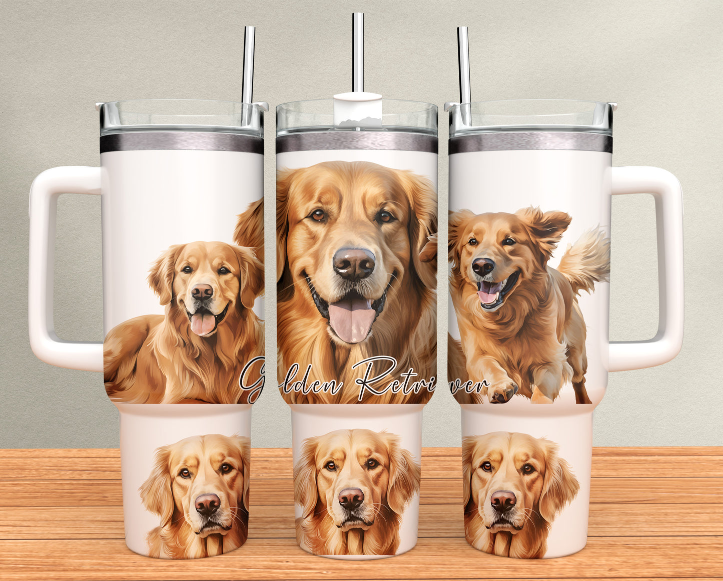 40oz Tumbler - Golden Retriever- dog design