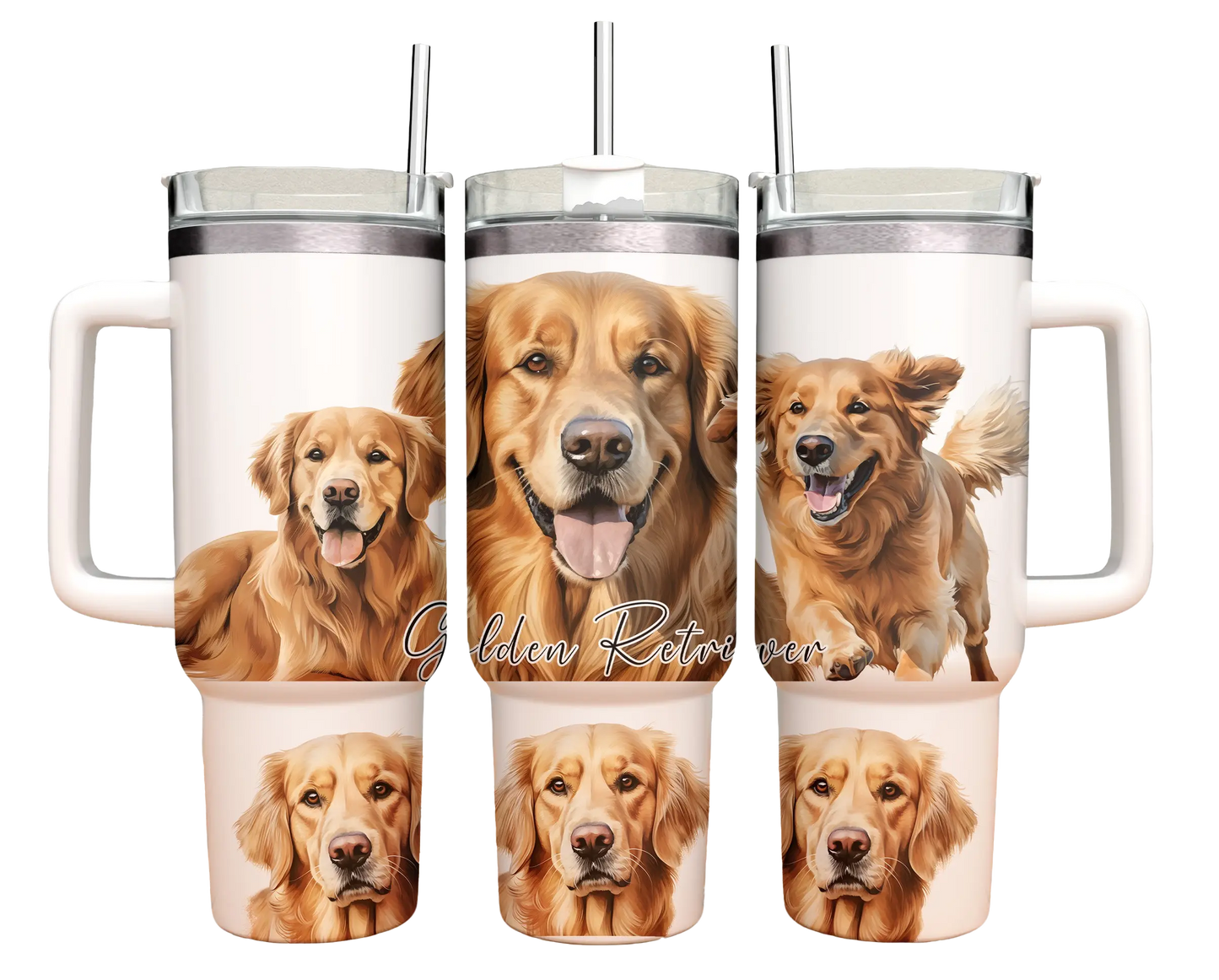 40oz Tumbler - Golden Retriever- dog design