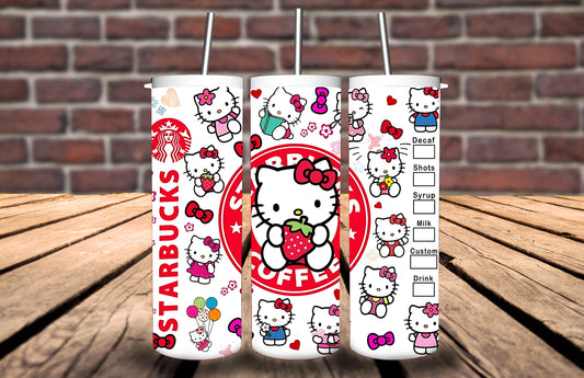 20oz Tumbler - Hello Kitty inspired - Personalise with name