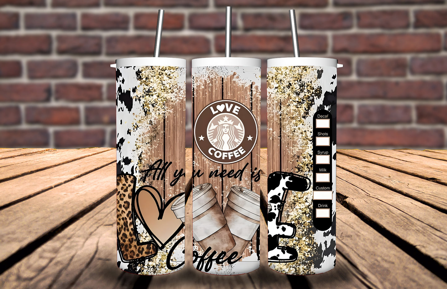 20oz Tumbler starbucks themed