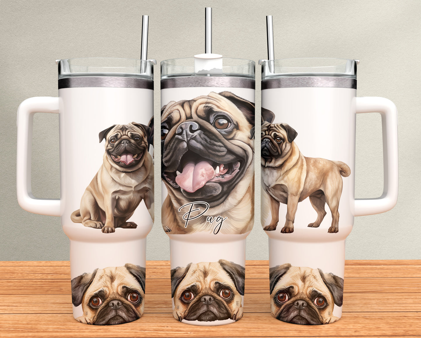 40oz Tumbler - Pug