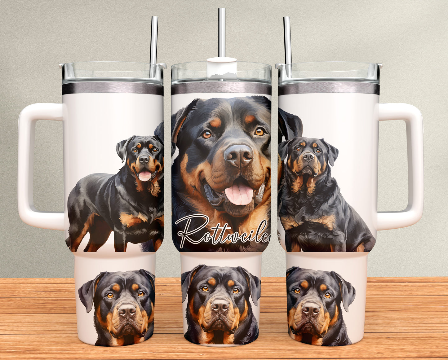 40oz Tumbler - Rottweiler- dog design