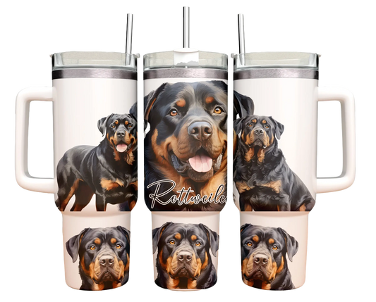 40oz Tumbler - Rottweiler- dog design