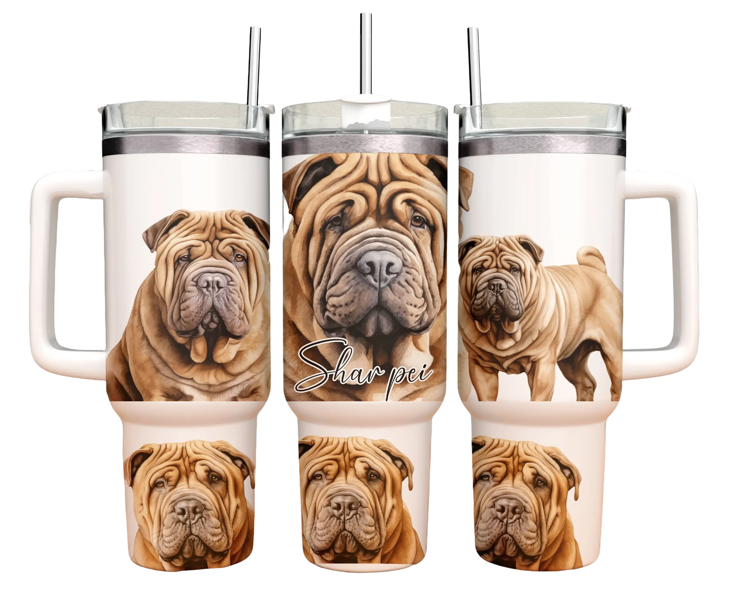 40oz Tumbler - shar Pei- dog design