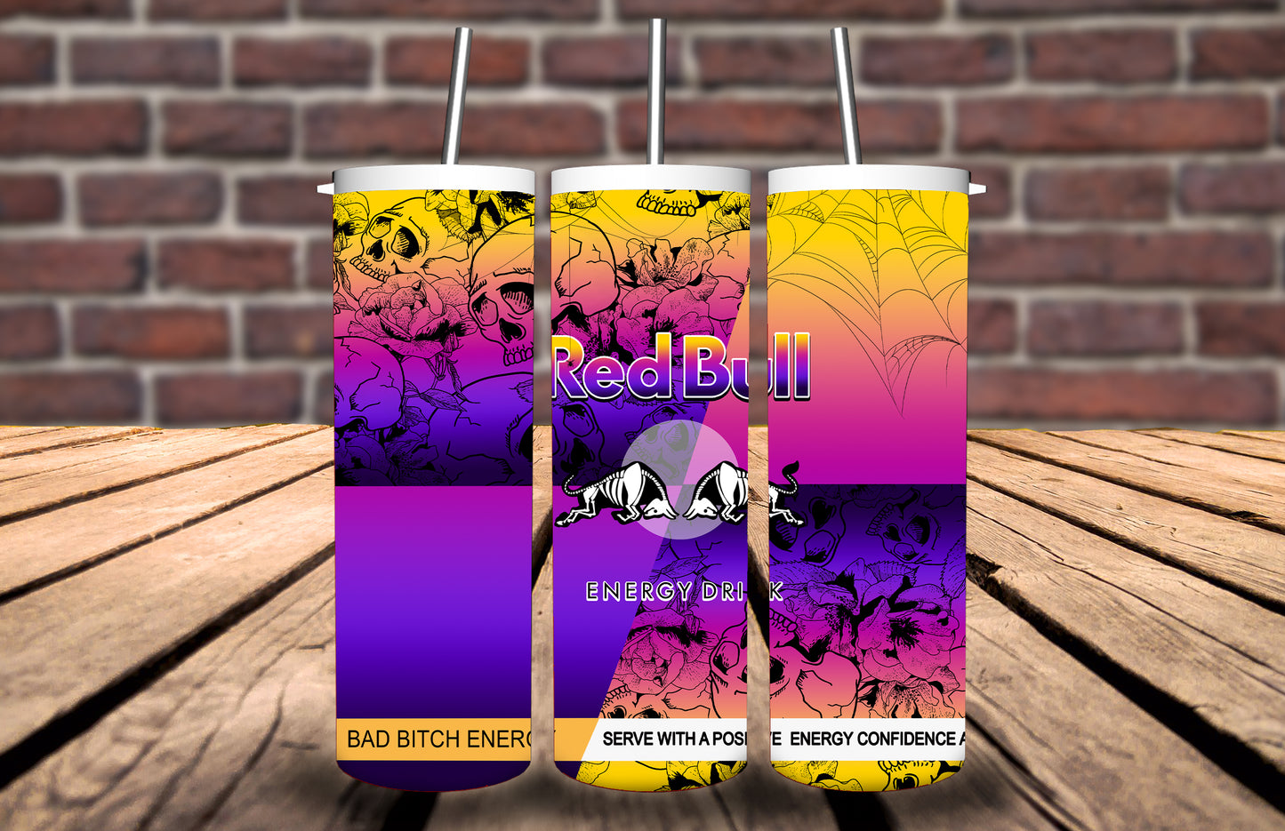 20oz Tumbler Redbull bad bull energy inspired- 14 different designs