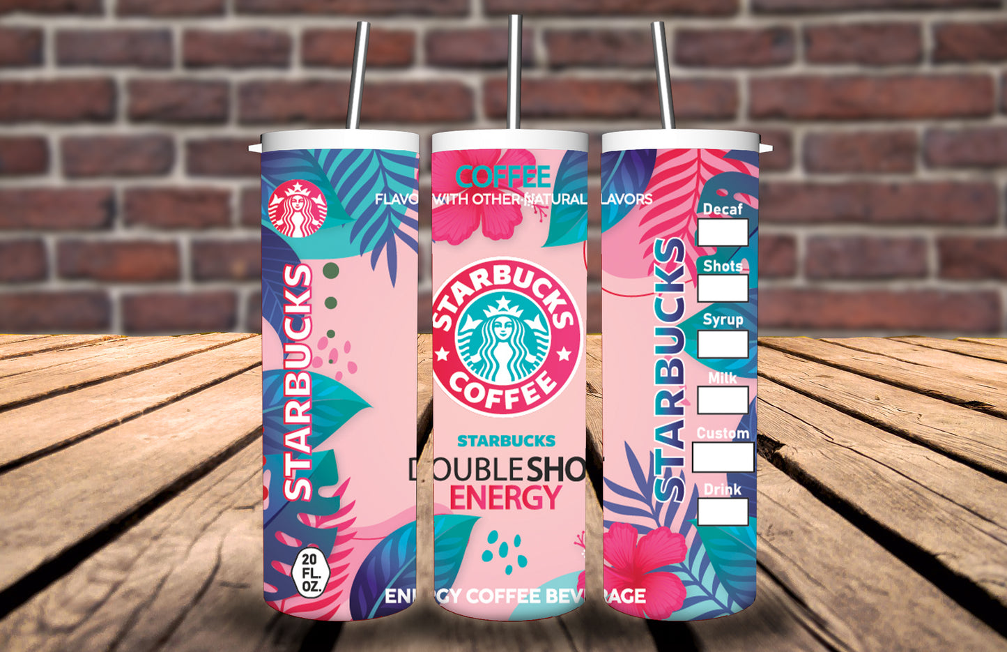 20oz Tumbler starbucks themed