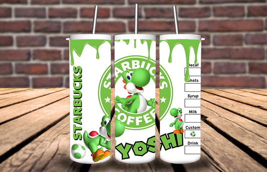 20oz Tumbler - Yoshi inspired - Personalise with name