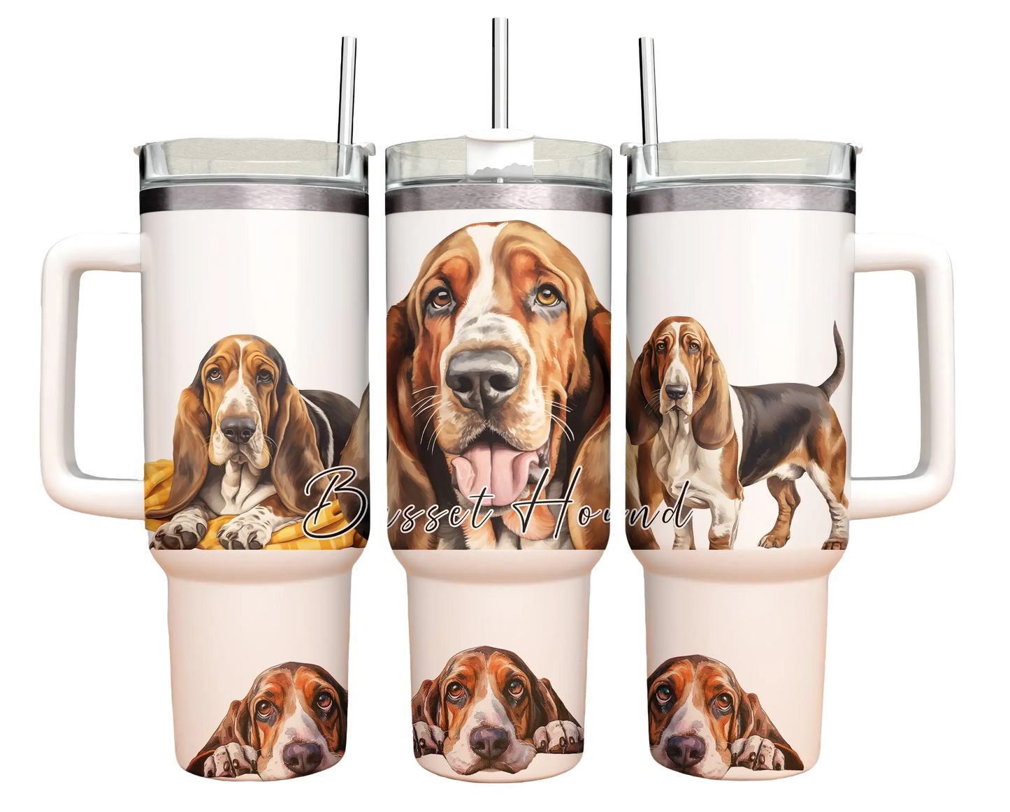 40oz Tumbler - Basset hound