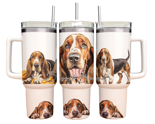 40oz Tumbler - Basset hound