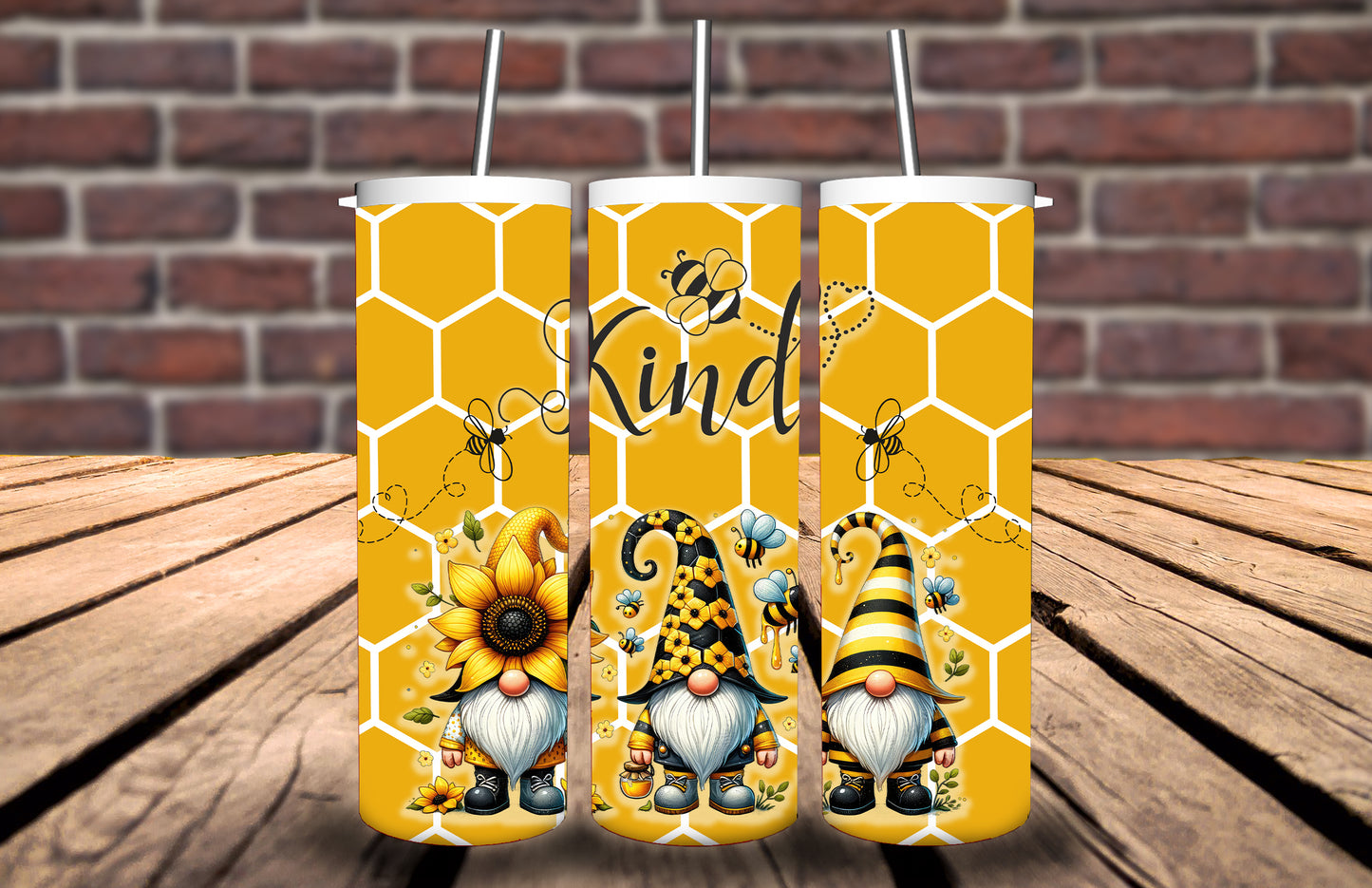 20oz Tumbler Bee Kind Personalised