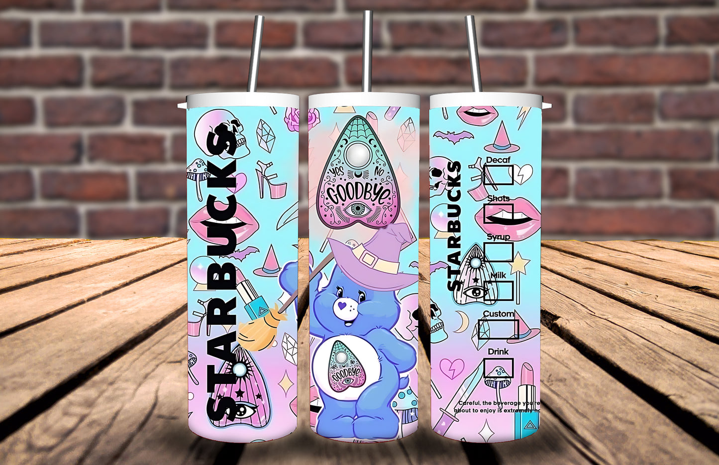 20oz Tumbler - Care Bears inspired - Personalised with name