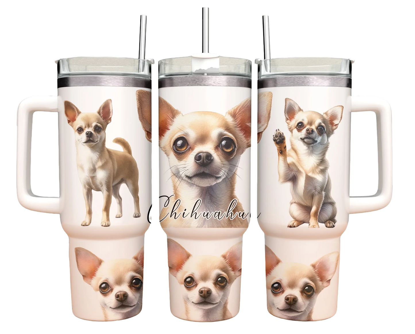 40oz Tumbler - Chihuahua - beige