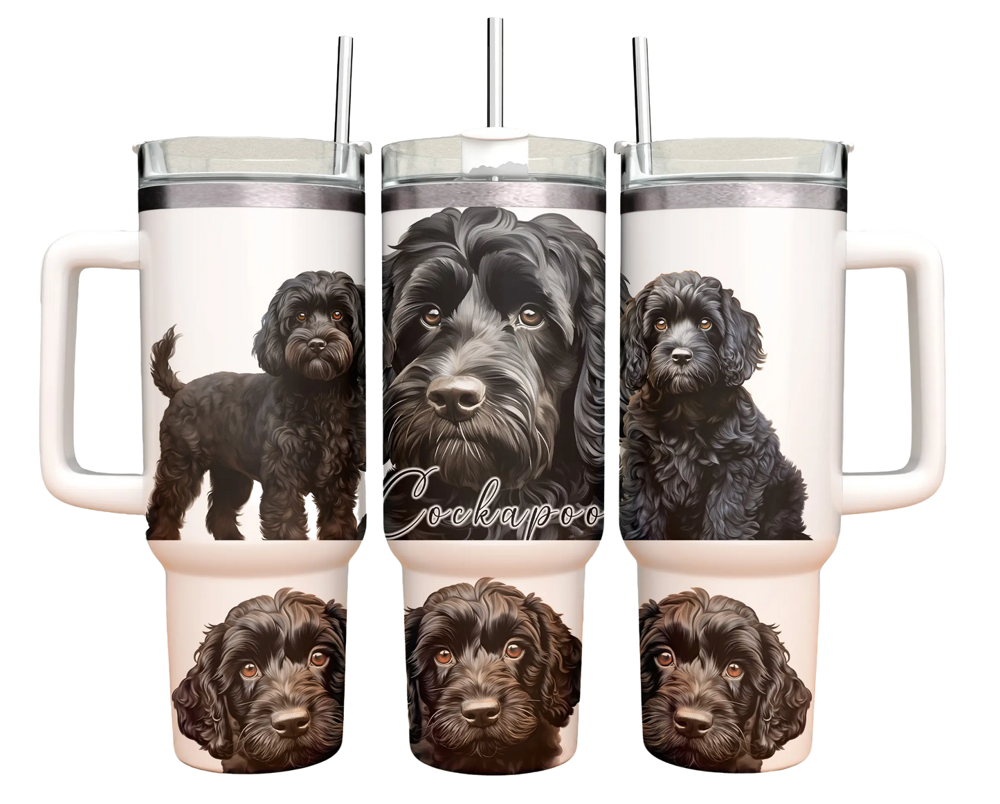 40oz Tumbler - Cockapoo black