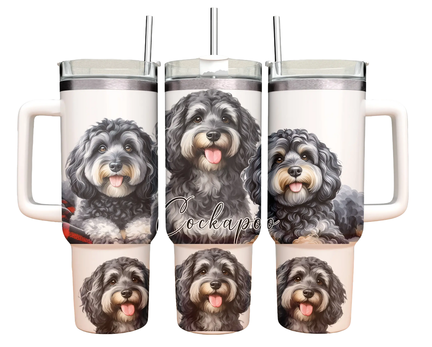 40oz Tumbler - Cockapoo -Merle