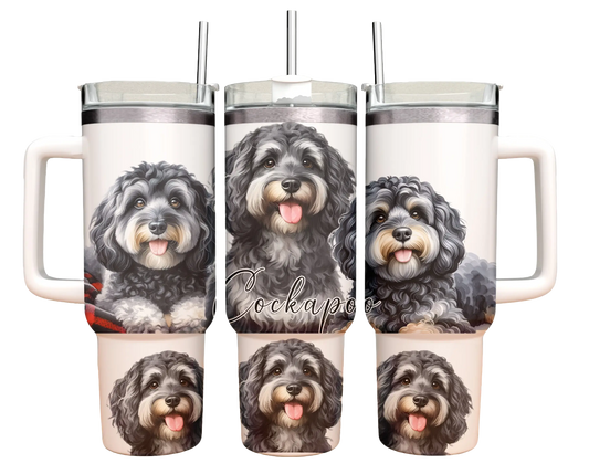 40oz Tumbler - Cockapoo -Merle