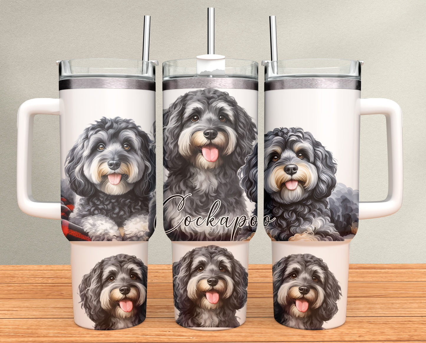 40oz Tumbler - Cockapoo -Merle