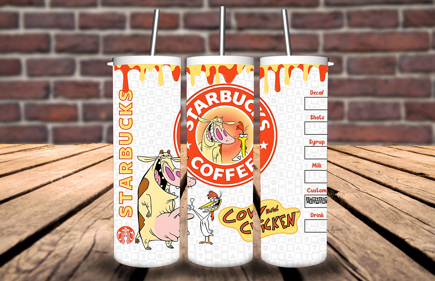 20oz Tumbler - Cow + Chicken inspired- Personalise with name