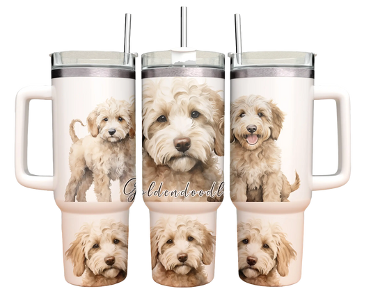 40oz Tumbler - Golden Doodle