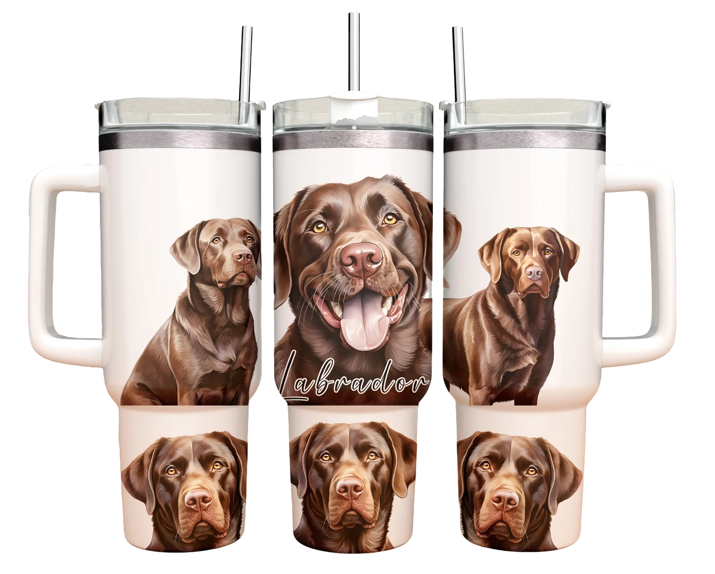 40oz Tumbler - Labrador Brown- dog design