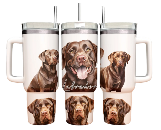 40oz Tumbler - Labrador Brown- dog design