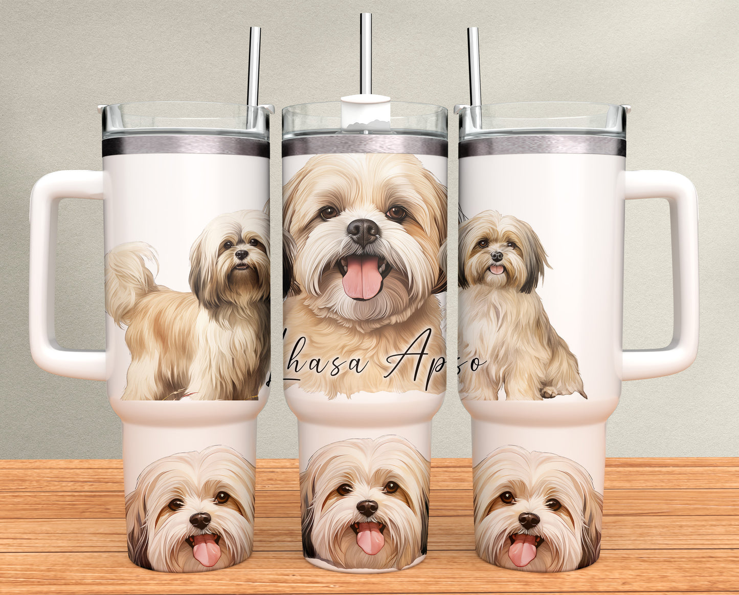 40oz Tumbler -Lhasa apso dog design