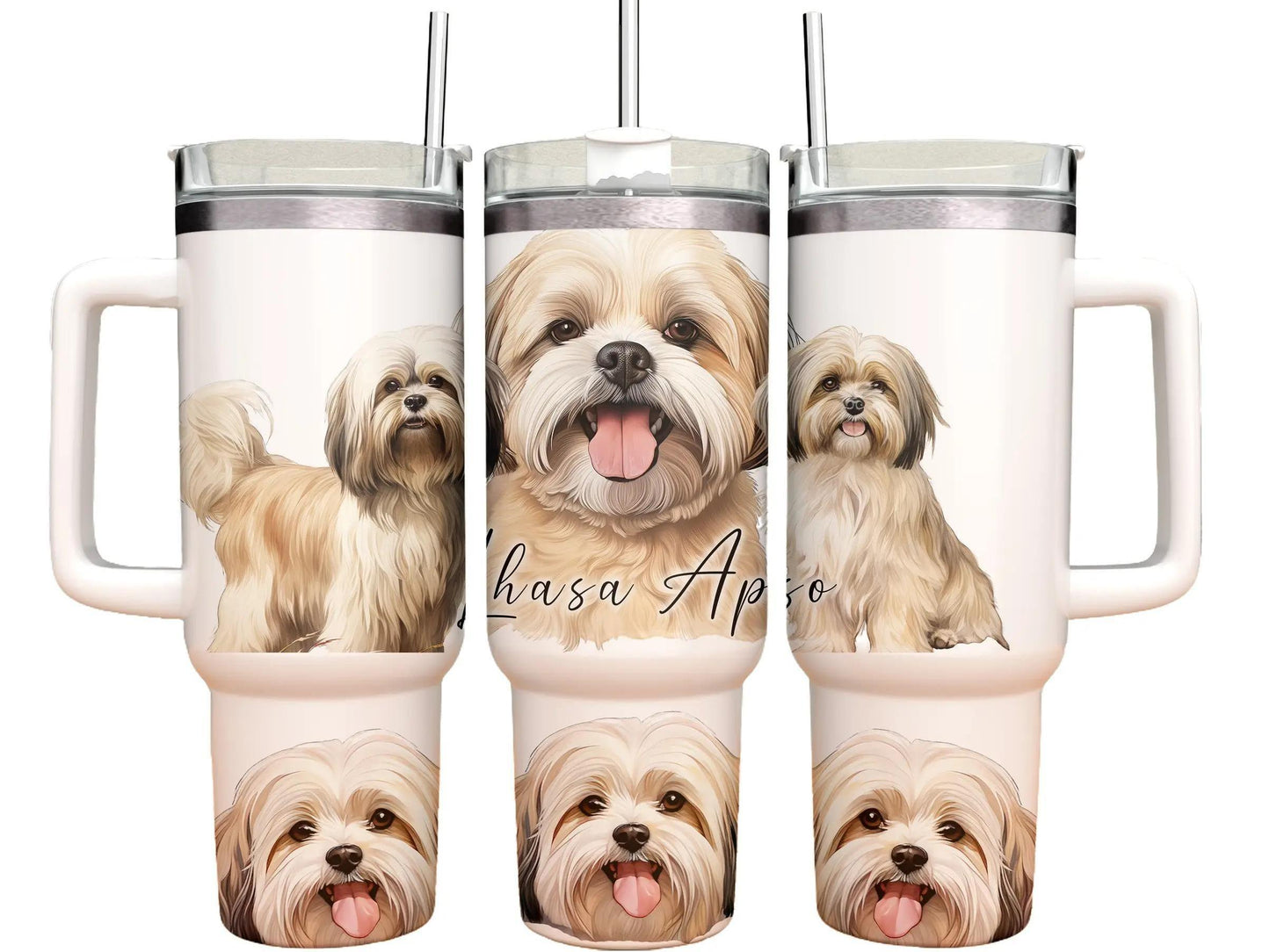 40oz Tumbler -Lhasa apso dog design