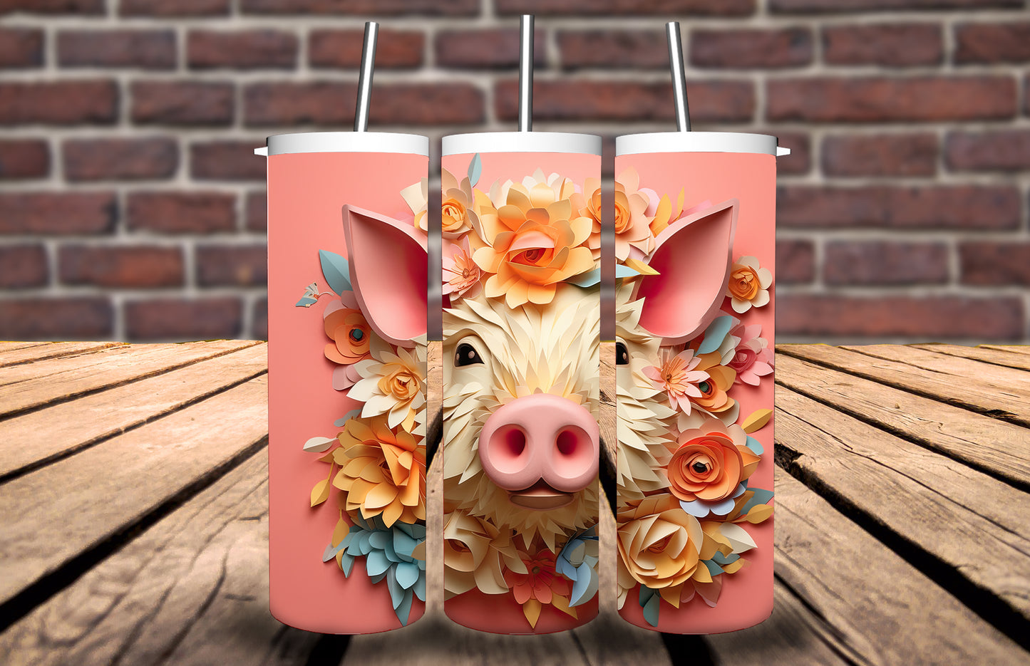 20oz Tumbler Pig