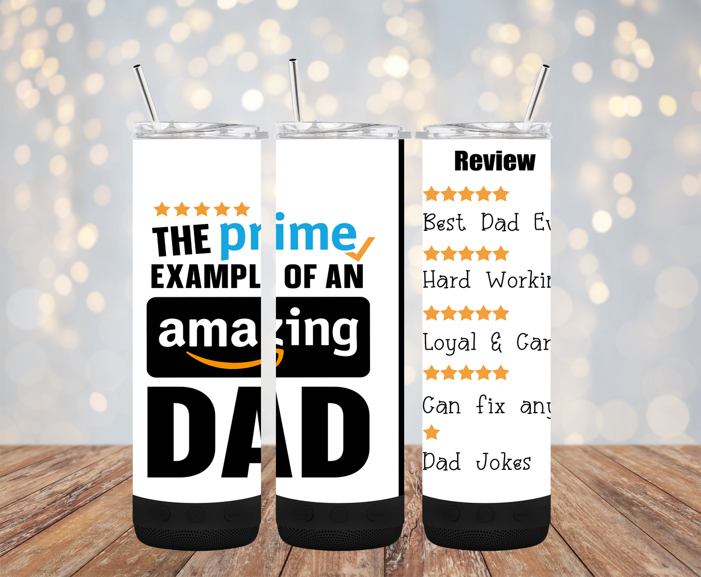 20oz Prime Dad Tumbler Funny Review with or without detachable Bluetooth speaker