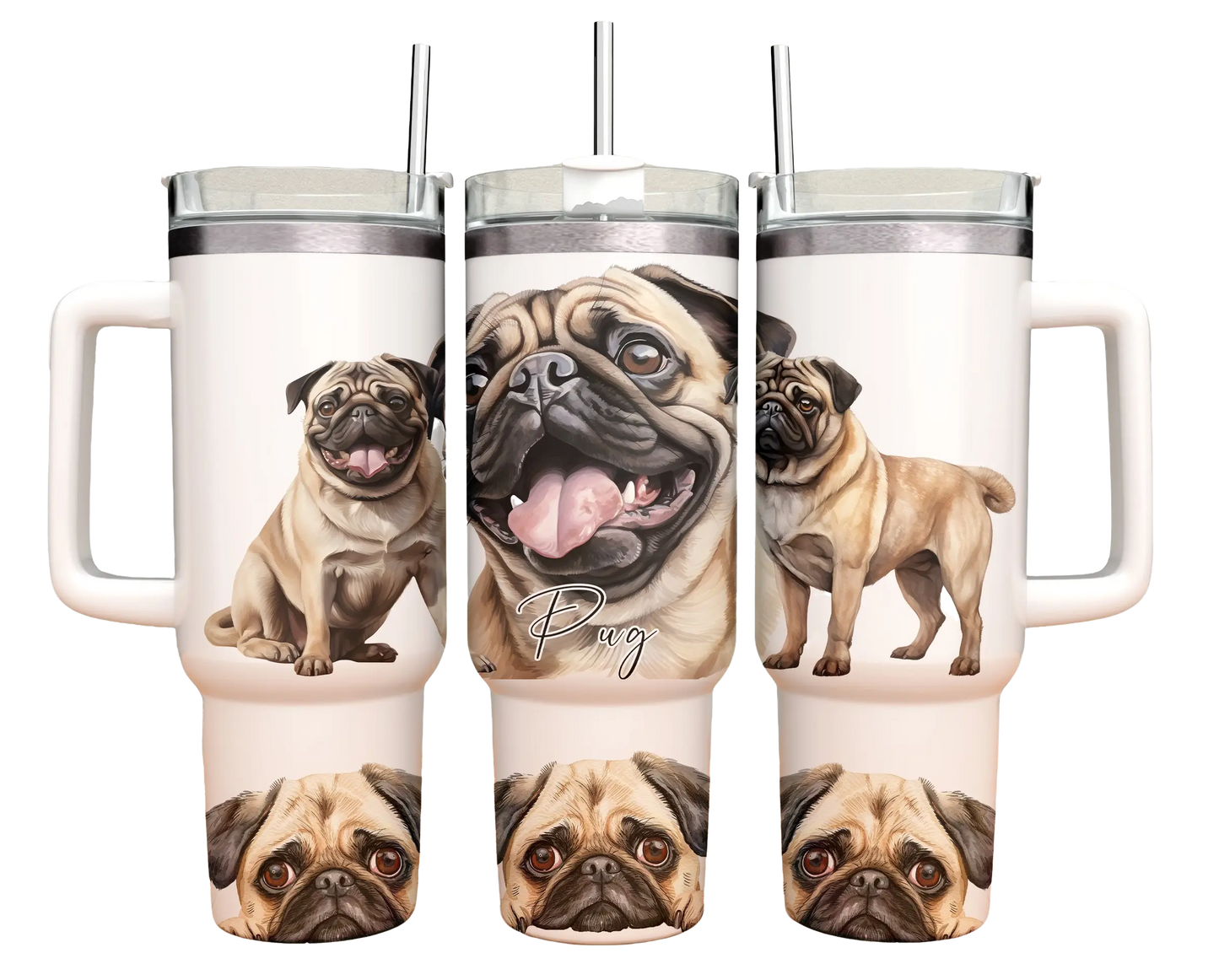 40oz Tumbler - Pug