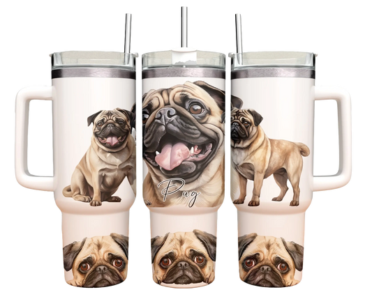 40oz Tumbler - Pug