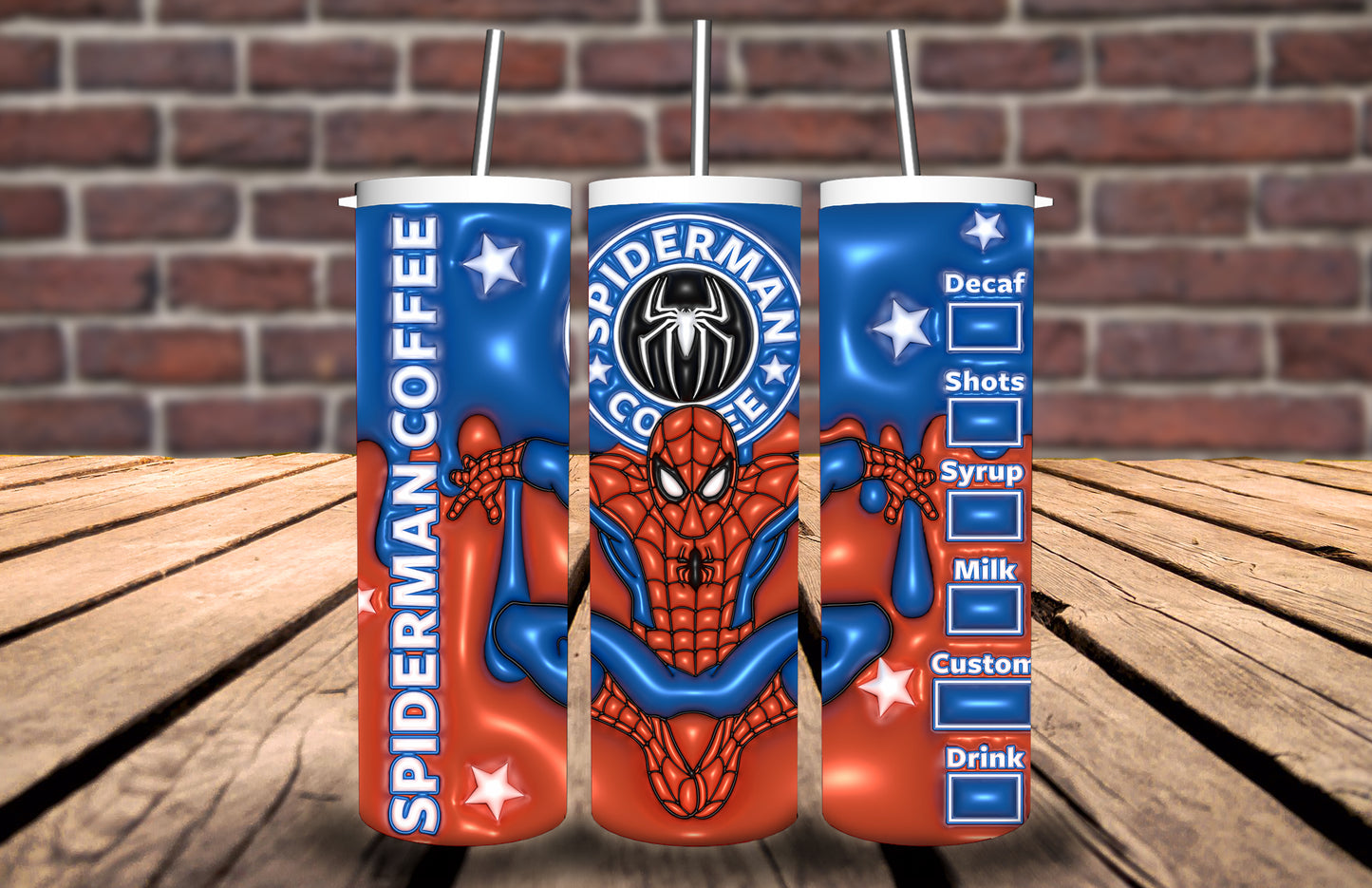 20oz Tumbler - 3D Spider Man inspired - Personalise with name