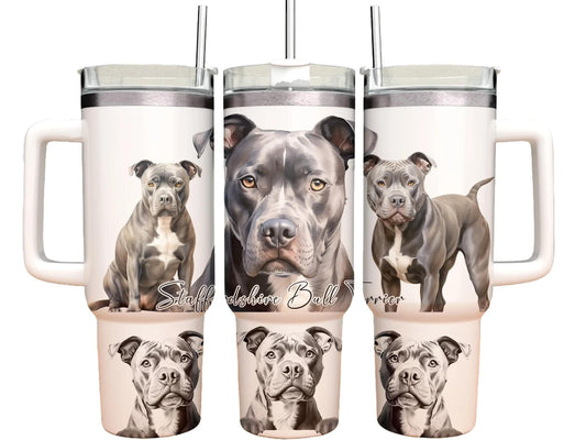 40oz Tumbler - Blue Staffy