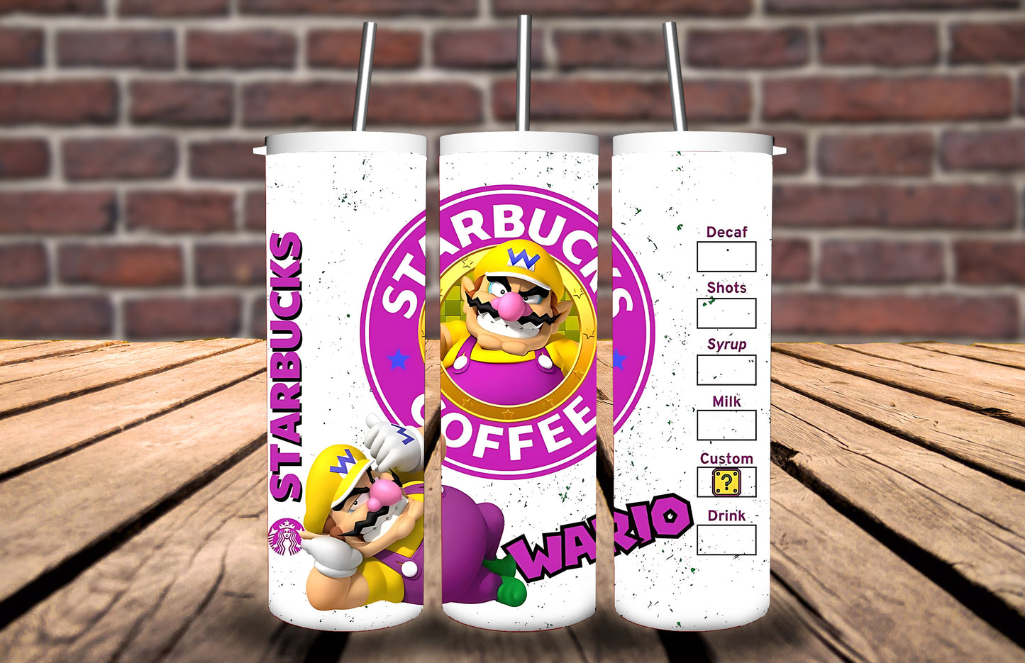 20oz Tumbler - Wario inspired - Personalise with name