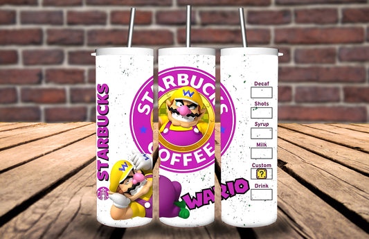 20oz Tumbler - Wario inspired - Personalise with name