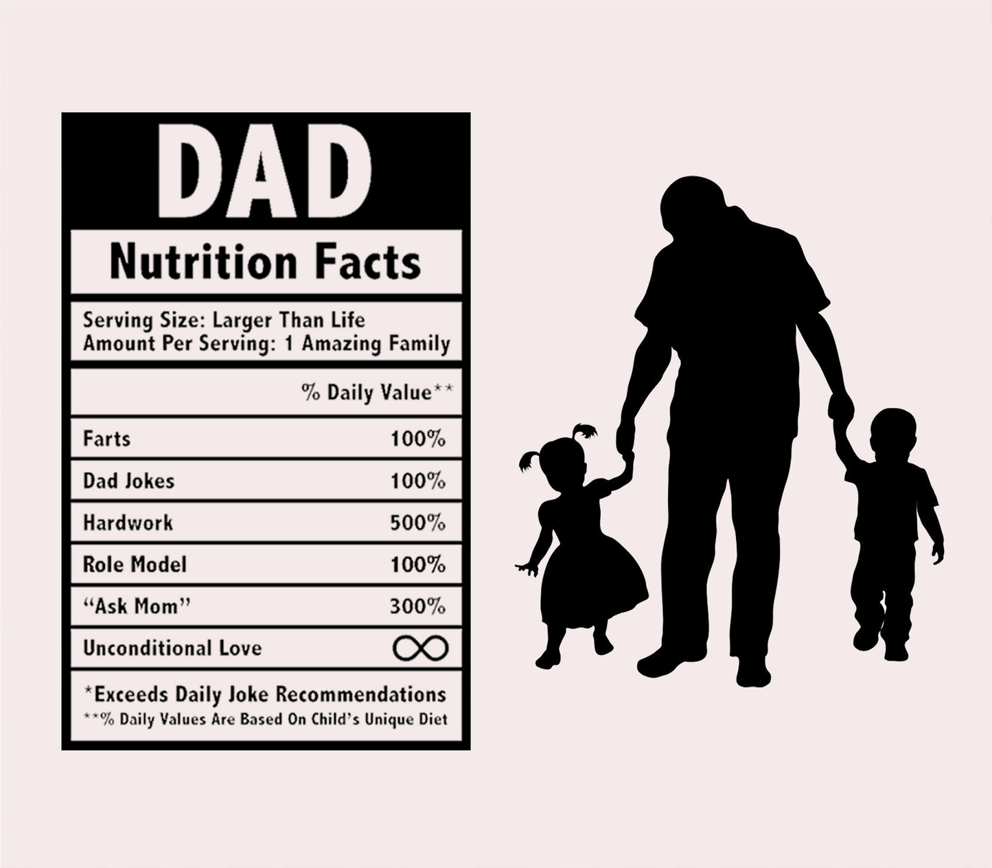 20oz Dad Nutrition Facts Tumbler