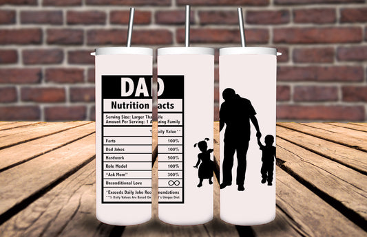 20oz Dad Nutrition Facts Tumbler